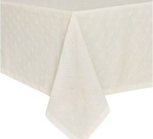 lot 6995 image: Pioneer Woman Eyelet Table Cloth, 60 x 102