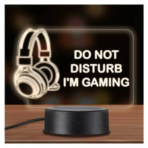 lot 7401 image: Do Not Disturb Im Gaming Acrylic Night Light Sign