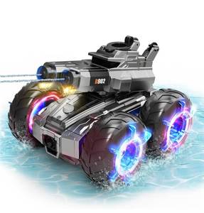 lot 13480 image: Amphibious Remote Control Car with Water Gun,Waterproof Monster Truck Rc Boat Water Tank Swimming Pool Toys