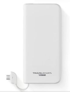 lot 14024 image: Travel Smart 10000mAh Power Bank with Charging Cable Built-in Cable, 3.7V Output - Retail $50