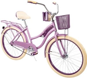 lot 14028 image: Huffy 24 Nel Lusso Cruiser Bike Fits Riders for heights 4 8  - 5 8  Purple Adult Womens (Cosmetic Damage)- Retail $248