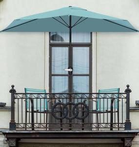 lot 15008 image: 9 Ft Semicircle Patio Umbrella - Blue - Retail $60