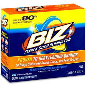 lot 30031 image: Pack of 6, BIZ Stain and Odor Eliminator Powder for Tough Stains 60 oz