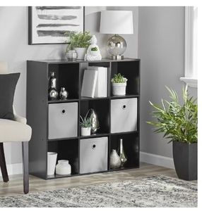lot 30039 image: Mainstays 9 Cube Storage Organizer, Black