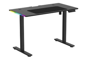 lot 30048 image: GTRACING Adjustable Height RGB Electric Sit or Stand Computer Desk with LED Lights, Black - Retail $104