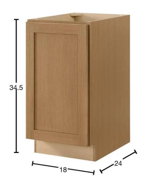 lot 15502 image: Hampton Bay Avondale Trash Can Kitchen Cabinet - Retail $301
