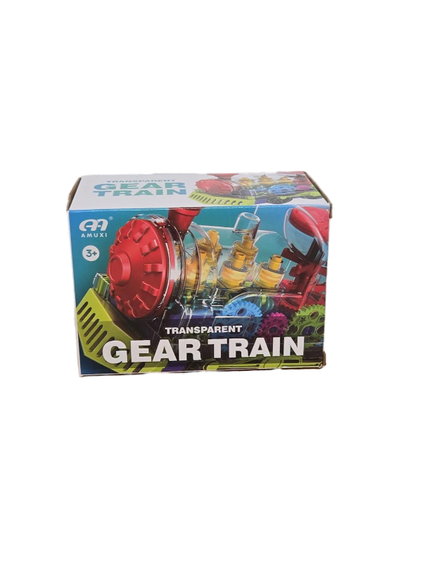 lot 7013 image: Light Up Transparent Gear Train Engine Toy