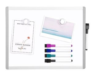 lot 13497 image: 4 Pack Dry Erase Board, 11 x 14 Magnetic Small Whiteboard, 4 Magnets and 8 Markers