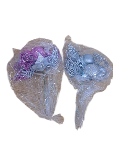 lot 13504 image: 2 Pcs Christmas Artificial Flowers Sparkling Christmas Pinecone & Bauble