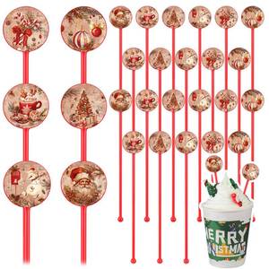 lot 13523 image: 60pcs Christmas Swizzle Sticks