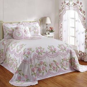 lot 15060 image: Better Trends 118  x 118  Bedspread For King Size Bed 100% Cotton Soft & Breathable Bedding