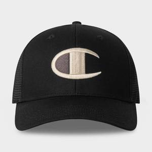 lot 30069 image: Champion Adult Logan Twill Trucker Hat - Black
