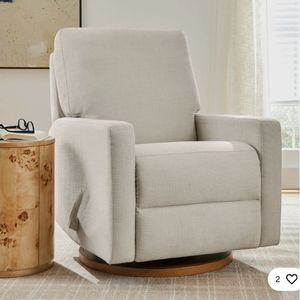 lot 30079 image: Better Homes & Gardens BH4331098397B01 Modern Farmhouse Glider Recliner, Cream (Cosmetic Damage)- Retail $257