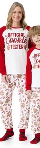 lot 31014 image: Christmas Pajamas Red and White Gingerbread Cookie Print -Womens Large