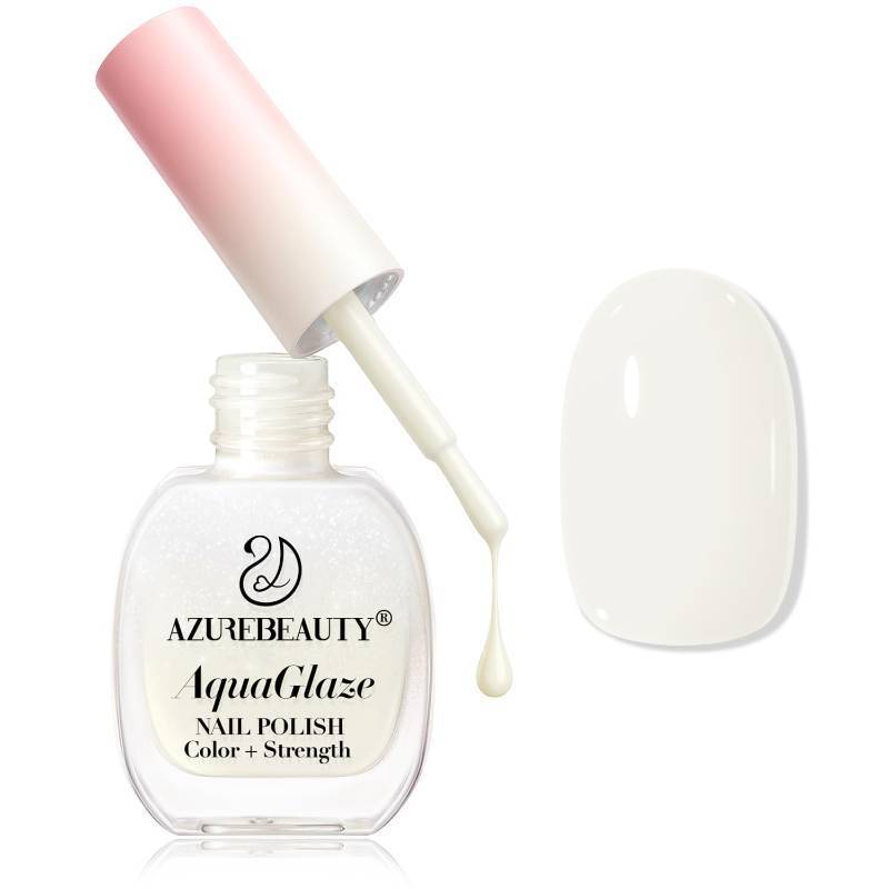 lot 9964 image: 6 Count AZUREBEAUTY Warm White Nail Polish, Natural Quick Dry Nail Strengthening Glossy Finish