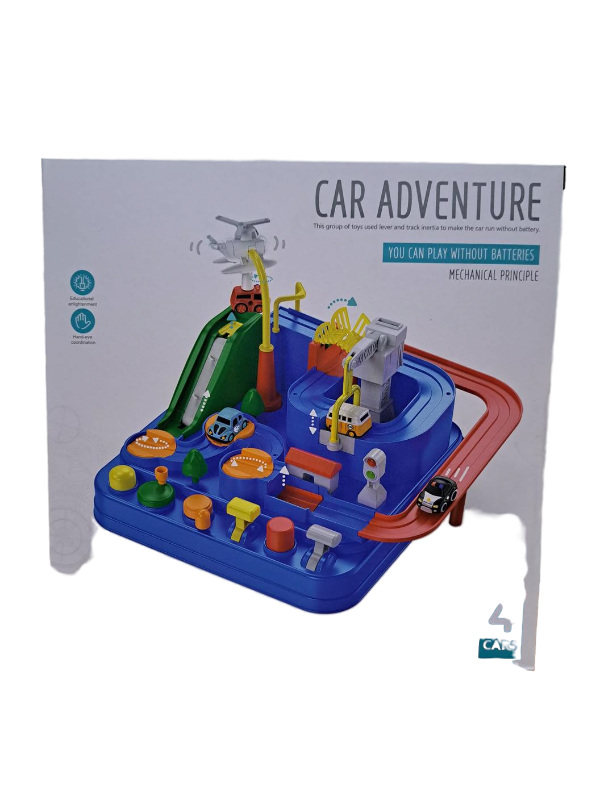 lot 4790 image: Car Adventure Toy Play Set, 4 Cars, Play without Batteries for Ages 3 and Up