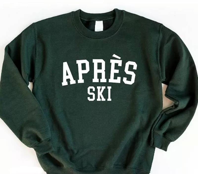 lot 7249 image: Apres Ski Green Crewneck Sweatshirt Unisex -Size Medium