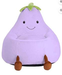 lot 13620 image: 24in Eggplant Bean Bag Chair -Purple