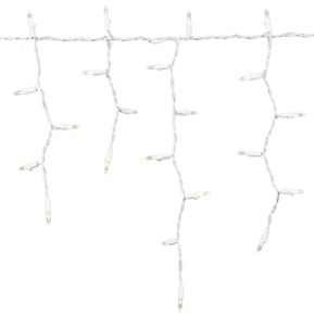 lot 13621 image: IndoorOutdoor 300-Count LED Icicle Christmas Lights, Warm White, 18, Holiday Time