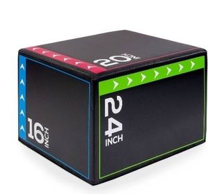lot 30145 image: BalanceFrom Fitness - 10 Pound Versatile 3 in 1 Plyometric Jumping Exercise Box - Multi-Color - Retail $100