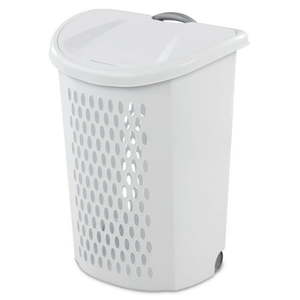 lot 30150 image: Sterilite Ultra Wheeled Hamper Plastic -White