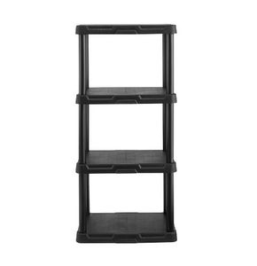 lot 30155 image: Hyper Tough 4-Shelf Plastic Storage Shelf, Black, 22 W x 14 D x 47 H