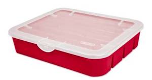 lot 7412 image: 6 Count of Sterilite 1981 Adjustable Organizer Box, Rocket Red, ALL LIDS ARE MISSING EXCEPT FOR 1, CRACKED