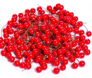 lot 31041 image: 10mm Foam Glass Berry with Wire stem - 280 pcs per Box