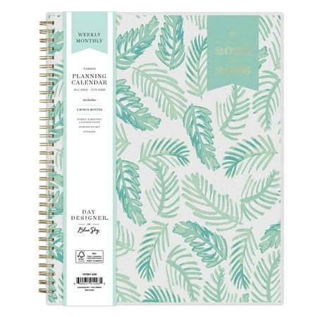 lot 7023 image: 4 Count of Blue Sky Day Designer 2025-2026 Weekly and Monthly Academic Year Planner Calendar