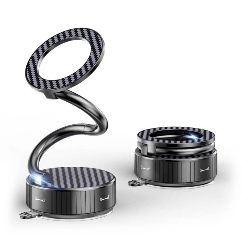 lot 7538 image: MagSafe Magnetic Phone Holder for Car, 2-in-1 Car Mount 360° Rotating Vacuum Suction Dashboard & Windshield Phone Holder, Strong N55 Mega Magnet Mount for iPhone 171615141312 &amp All Smartphones