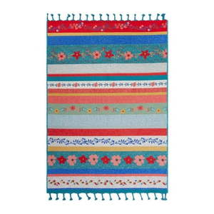 lot 30163 image: The Pioneer Woman 7 x10 Floral Dance Multi Color Outdoor Rug - Retail $99
