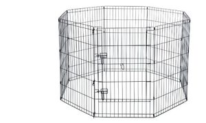 lot 30170 image: Max & Marlow Portable Dog Playpen, 8-Panel Metal Dog Fence, Indoor & Outdoor Use, Customizable, 42 Height - Retail $78