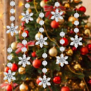 lot 31080 image: 80 Pcs Christmas Snowflake Ornaments - Crystal Snowflake Decorations