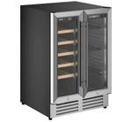 Dual Section Dual Temperature Full Glass Door Commercial Wine Cooler (See Photo #3)- Retail: $1799