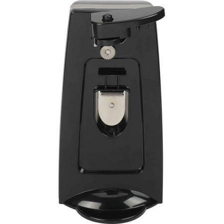 lot 6258 image: Mainstays Can Opener and Knife SharpenerBottle Opener with Removable Cutting Lever Black