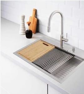 Glacier BayZero Radius 30 in. Drop-In Single Bowl 18 Gauge Stainless Steel Kitchen Sink with Accessories (Faucet Not Included) - Retail: $365