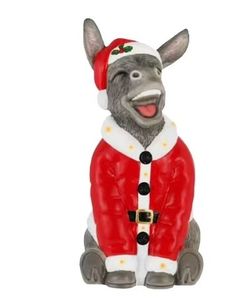 lot 30207 image: Blow Mold Christmas Donkey Santa 8in Resin Christmas Decor