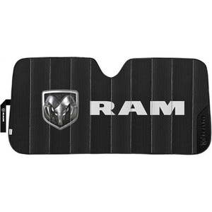 lot 30211 image: Plasticolor RAM Logo 2-Sided Automotive Windshield Accordion Sunshade 58-inch wide x 27.5-inch tall
