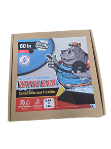 lot 31097 image: Hippo Dam Shower Threshold Water Dam-Black-L60 in xH 0.54 in x W 1.14 in