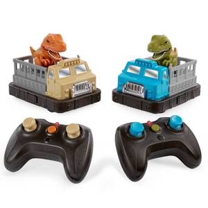 lot 15088 image: TERRA by Battat Remote Control Bumper Cars Set - Dinosaur Educational Motorized Toys for Kids, Infrared Play Vehicles
