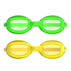 lot 30189 image: Speedo Kids 2pk Sonic Swim Goggles - YellowGreen Polycarbonate PVC Anti-Fog Lenses
