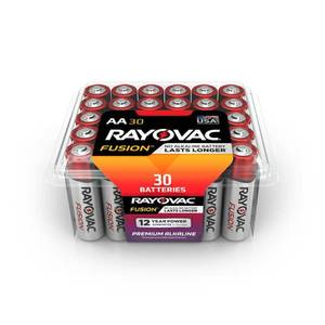 lot 30250 image: Rayovac Fusion AA Batteries (30 Pack)  Double A Alkaline Batteries