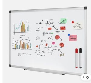 lot 30262 image: Magnetic Dry Erase Board Easy Clean Whiteboard Home Office School Marker 36X24in (Cosmetic Damage)