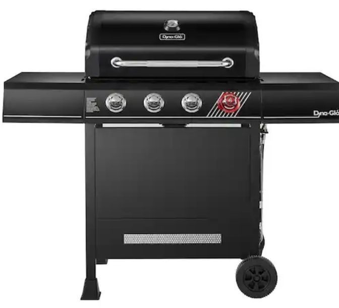 lot 6052 image: 4-Burner Propane Gas Grill in Matte Black with TriVantage Multifunctional Cooking System (See Details)- Retail $249