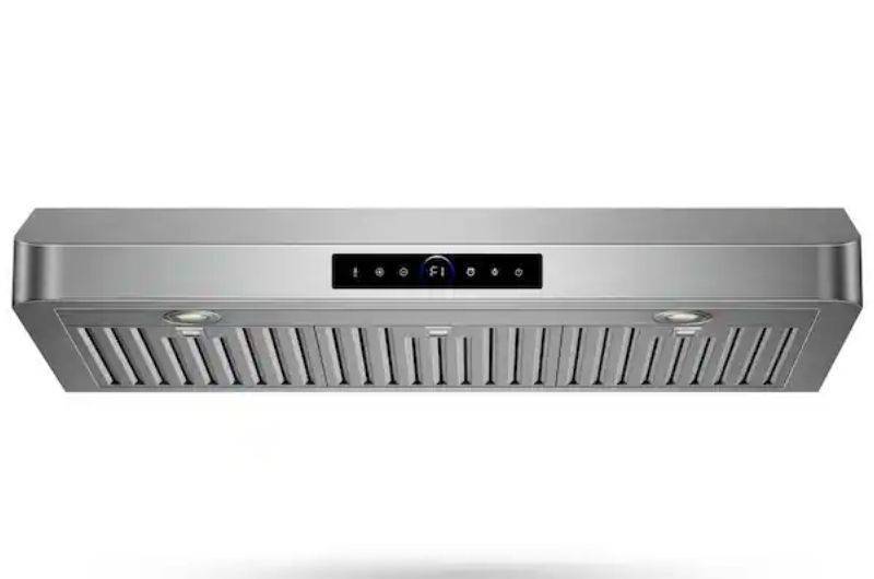 lot 6471 image: 36 in.900CFM Ducted Under Cabinet Range Hood in Stainless Steel with Gesture Control and 2xLED Lights - Retail $209