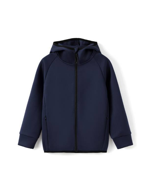 lot 7632 image: Boys Zip Up Dark Blue Hoodie Jacket, Size 7-8