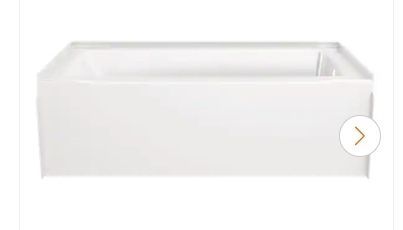 lot 16912 image: Classic 500 60 in. x 30 in. Alcove Deep Soaking Bathtub with Left Drain in High Gloss White (See Details) - Retail $319