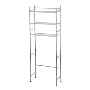lot 13711 image: Mainstays Over the Toilet Steel Storage Shelf Unit Space Saver Chrome Holds up to 30 lb Capacity (See Details)