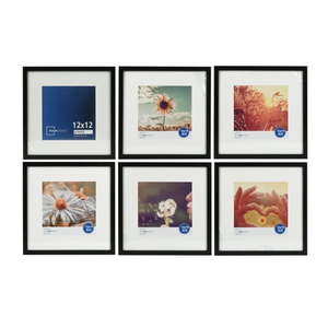 lot 15125 image: Mainstays 8x8 Matted Black Picture Frame Set of 6 for Gallery Wall Photos