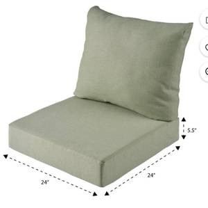 lot 15135 image: Better Homes & Gardens 24x24 Outdoor Deep Seat Cushion Set Green
